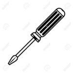 monochrome silhouette of phillips screwdriver vector illustration